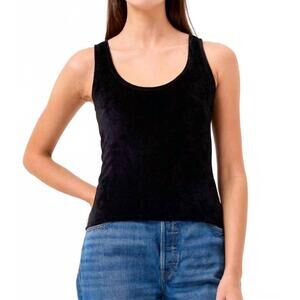 NEW GOLDIE TEES velour tank in black